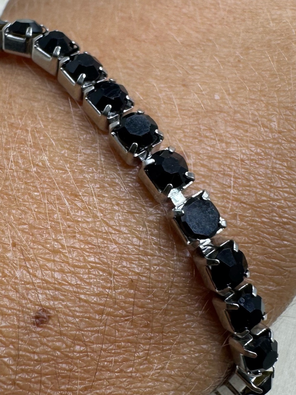 Black CZ Tennis Bracelet – Stainless Steel
